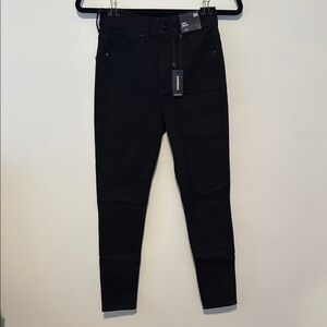 Express Skinny High Rise Supersoft Black Jeans NWT